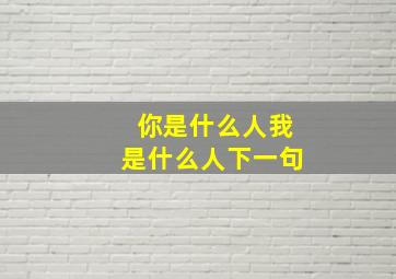 你是什么人我是什么人下一句