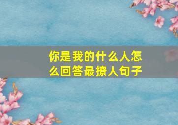 你是我的什么人怎么回答最撩人句子