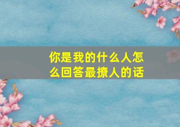 你是我的什么人怎么回答最撩人的话