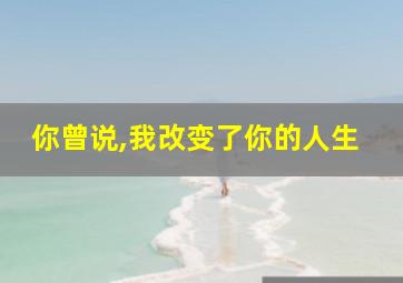 你曾说,我改变了你的人生