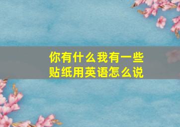 你有什么我有一些贴纸用英语怎么说