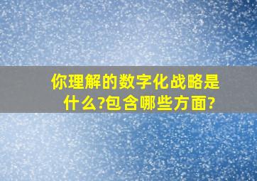 你理解的数字化战略是什么?包含哪些方面?