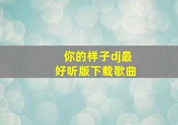 你的样子dj最好听版下载歌曲