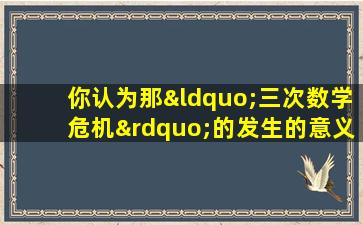 你认为那“三次数学危机”的发生的意义何在?