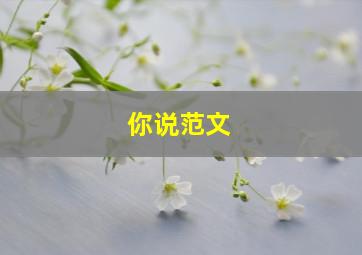 你说范文