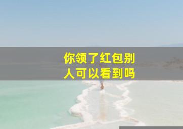 你领了红包别人可以看到吗