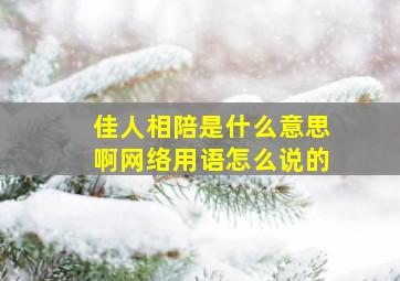 佳人相陪是什么意思啊网络用语怎么说的