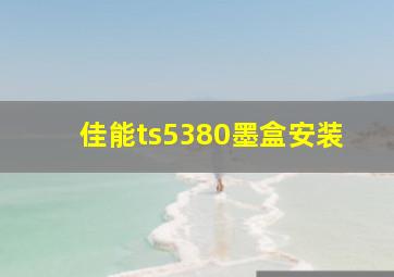 佳能ts5380墨盒安装