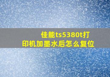 佳能ts5380t打印机加墨水后怎么复位