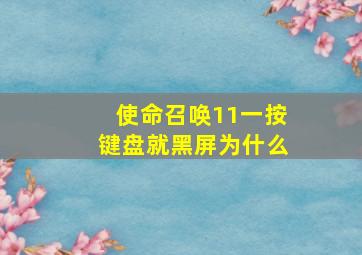 使命召唤11一按键盘就黑屏为什么