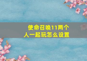 使命召唤11两个人一起玩怎么设置