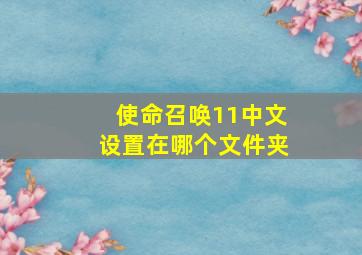 使命召唤11中文设置在哪个文件夹