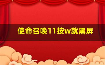 使命召唤11按w就黑屏