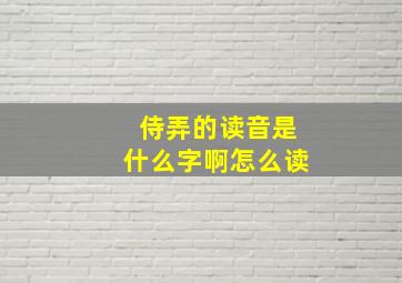 侍弄的读音是什么字啊怎么读