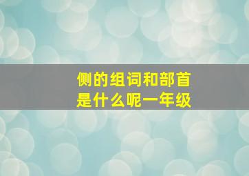 侧的组词和部首是什么呢一年级