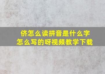 侪怎么读拼音是什么字怎么写的呀视频教学下载