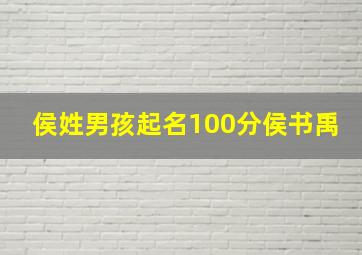 侯姓男孩起名100分侯书禹