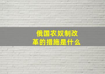 俄国农奴制改革的措施是什么