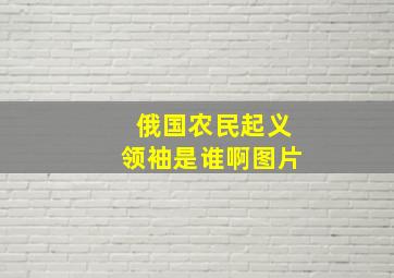 俄国农民起义领袖是谁啊图片