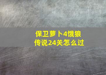 保卫萝卜4饿狼传说24关怎么过