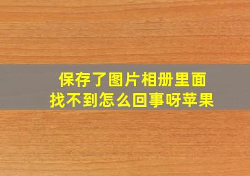 保存了图片相册里面找不到怎么回事呀苹果