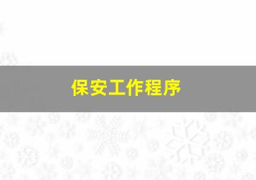 保安工作程序