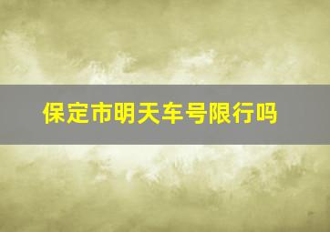 保定市明天车号限行吗