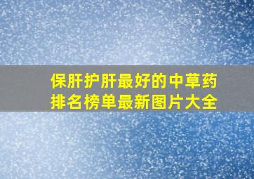 保肝护肝最好的中草药排名榜单最新图片大全