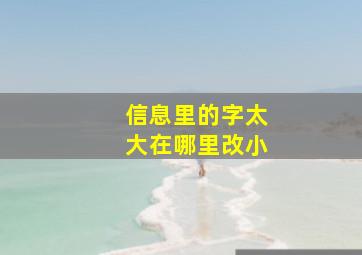 信息里的字太大在哪里改小