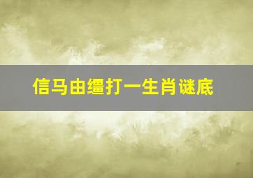 信马由缰打一生肖谜底