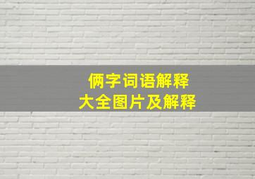 俩字词语解释大全图片及解释