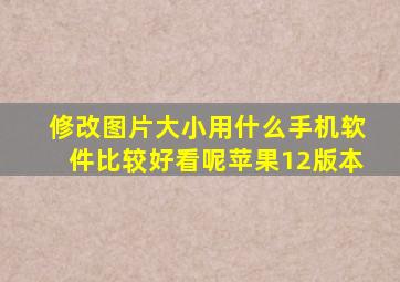 修改图片大小用什么手机软件比较好看呢苹果12版本