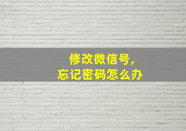 修改微信号,忘记密码怎么办