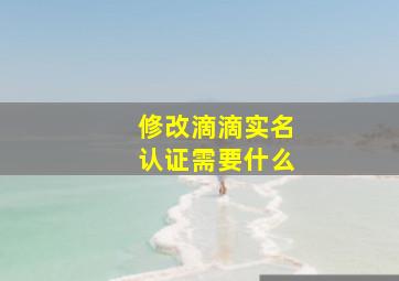 修改滴滴实名认证需要什么