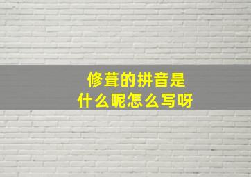 修葺的拼音是什么呢怎么写呀