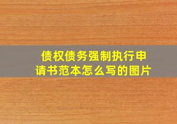 债权债务强制执行申请书范本怎么写的图片