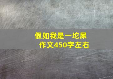 假如我是一坨屎作文450字左右