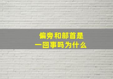 偏旁和部首是一回事吗为什么