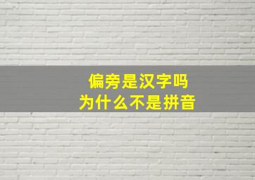 偏旁是汉字吗为什么不是拼音