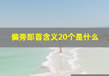 偏旁部首含义20个是什么