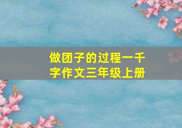 做团子的过程一千字作文三年级上册