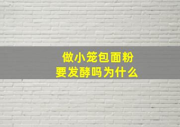 做小笼包面粉要发酵吗为什么