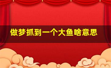 做梦抓到一个大鱼啥意思