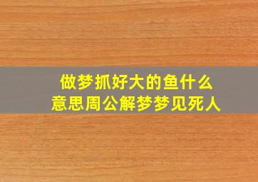 做梦抓好大的鱼什么意思周公解梦梦见死人