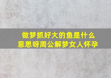 做梦抓好大的鱼是什么意思呀周公解梦女人怀孕