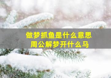 做梦抓鱼是什么意思 周公解梦开什么马