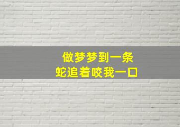 做梦梦到一条蛇追着咬我一口