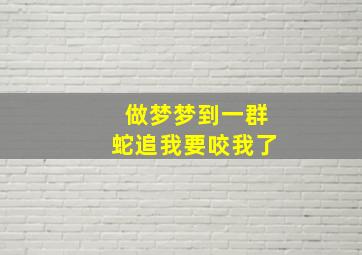 做梦梦到一群蛇追我要咬我了