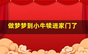 做梦梦到小牛犊进家门了