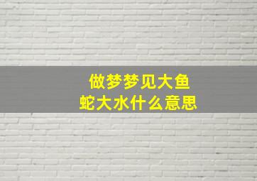 做梦梦见大鱼蛇大水什么意思